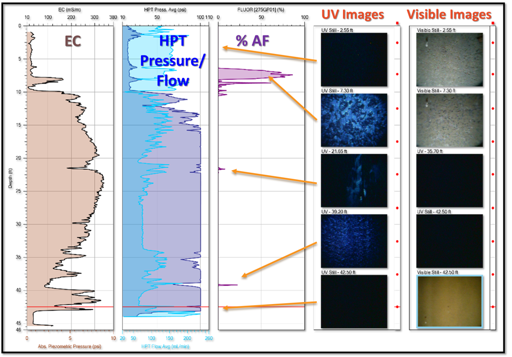 Graph and photo thru sapphire lens utilizing Optical Imaging Profiler - Ultra Violet probe